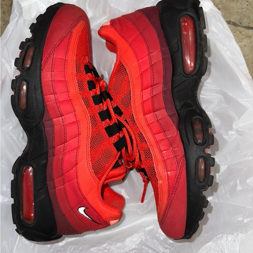 Nike Red and Black Gradient Air Max Sneakers